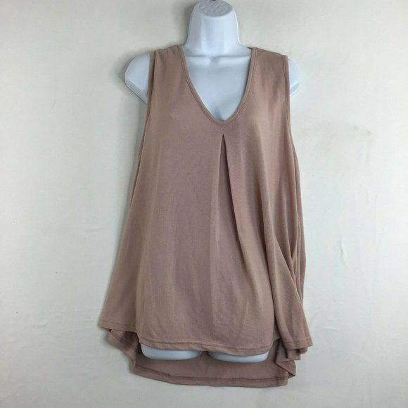 UDEAR Women's Pink Knitted V-Neck High Low Hem Casual Tank Top Size 2XL - Picture 5 of 10